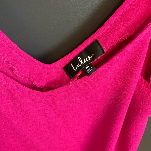 Lulu’s Sweet Surprise Pink Barbiecore High Low Midi Maxi Dress Medium - Picture 3 of 6